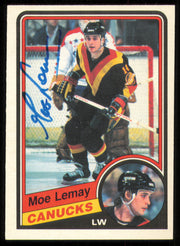 Moe Lemay Autographed 1984-85 O-Pee-Chee Card #322 Vancouver Canucks SKU #255065