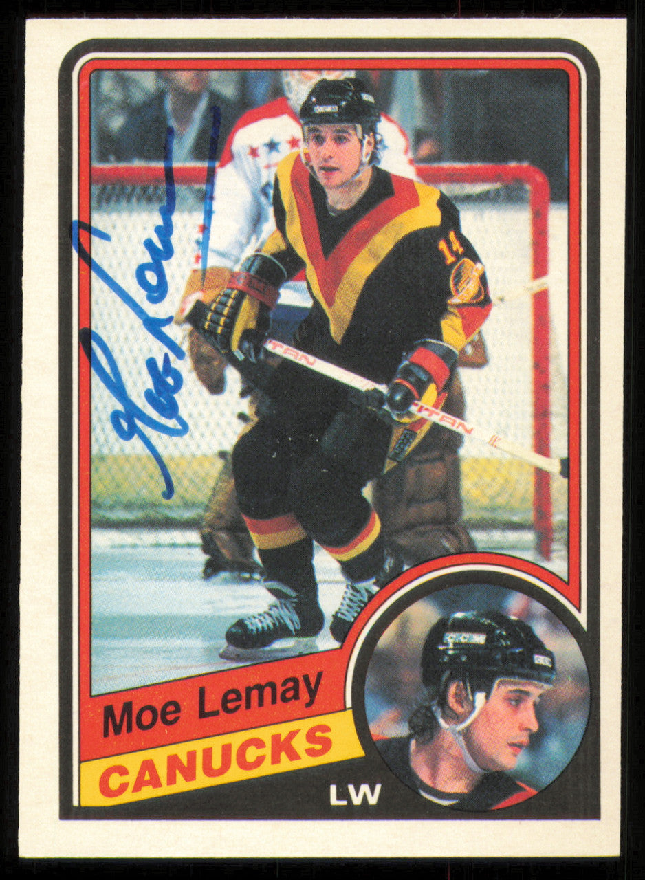 Moe Lemay Autographed 1984-85 O-Pee-Chee Card #322 Vancouver Canucks SKU #255065