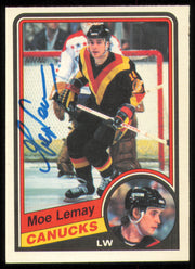Moe Lemay Autographed 1984-85 O-Pee-Chee Card #322 Vancouver Canucks SKU #255066