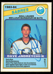 Dave Andreychuk Autographed 1984-85 O-Pee-Chee Card #353 Buffalo Sabres SKU #255074
