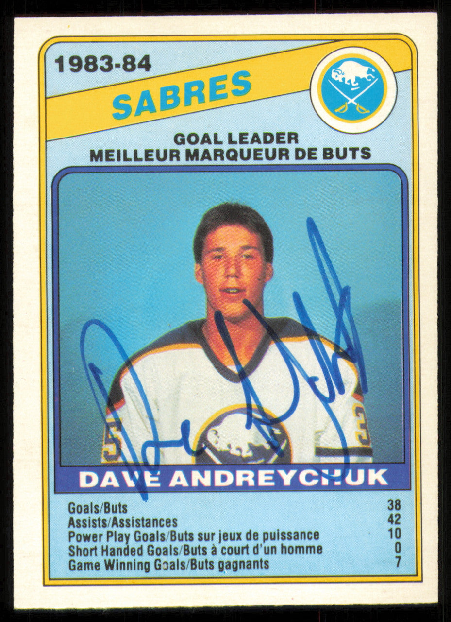 Dave Andreychuk Autographed 1984-85 O-Pee-Chee Card #353 Buffalo Sabres SKU #255075