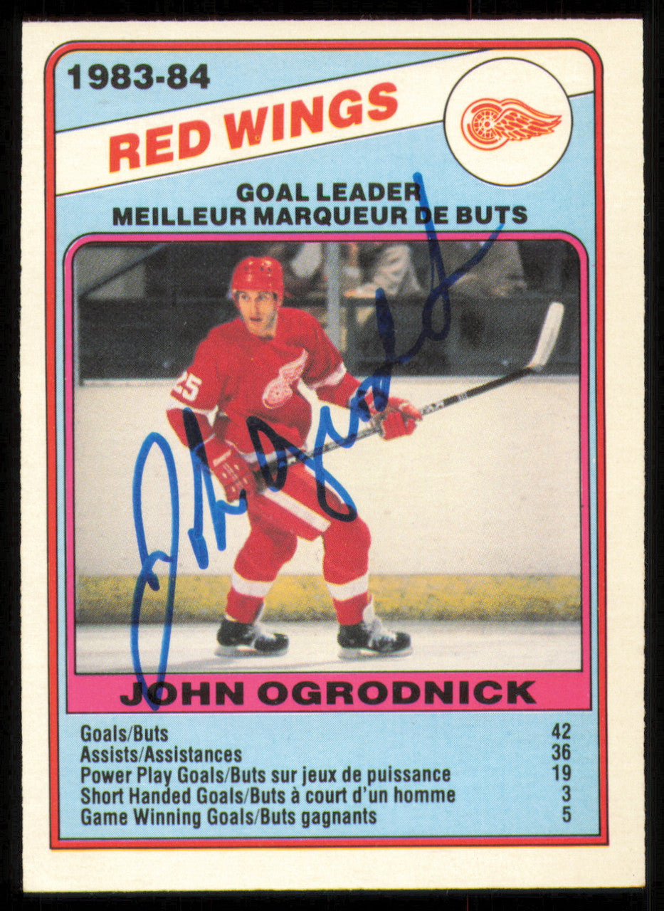 John Ogrodnick Autographed 1984-85 O-Pee-Chee Card #356 Detroit Red Wings SKU #255077