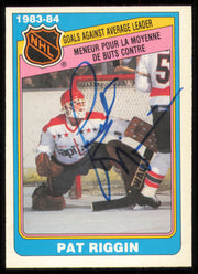 Pat Riggin Autographed 1984-85 O-Pee-Chee Card #386 Washington Capitals SKU #255079