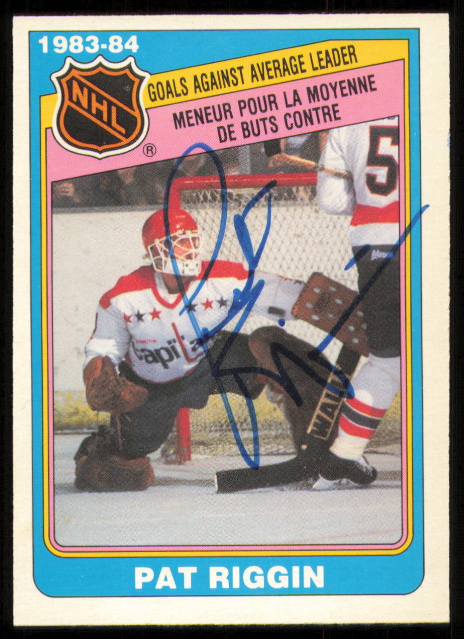 Pat Riggin Autographed 1984-85 O-Pee-Chee Card #386 Washington Capitals SKU #255079