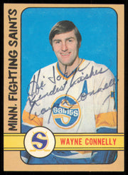 Wayne Connelly Autographed 1972-73 O-Pee-Chee Card #296 Minnesota Fighting Saints "Hi John" SKU #255082