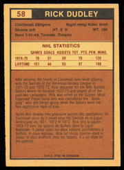 Rick Dudley Autographed 1975-76 O-Pee-Chee WHA Card #58 Cincinnati Stingers SKU #255084