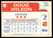 Doug Wilson Autographed 1985-86 Topps All Star Sticker Card #11 Chicago Blackhawks SKU #255088