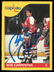 Bob Carpenter Autographed 1985-86 Topps Box Bottom Card #C Washington Capitals SKU #255091
