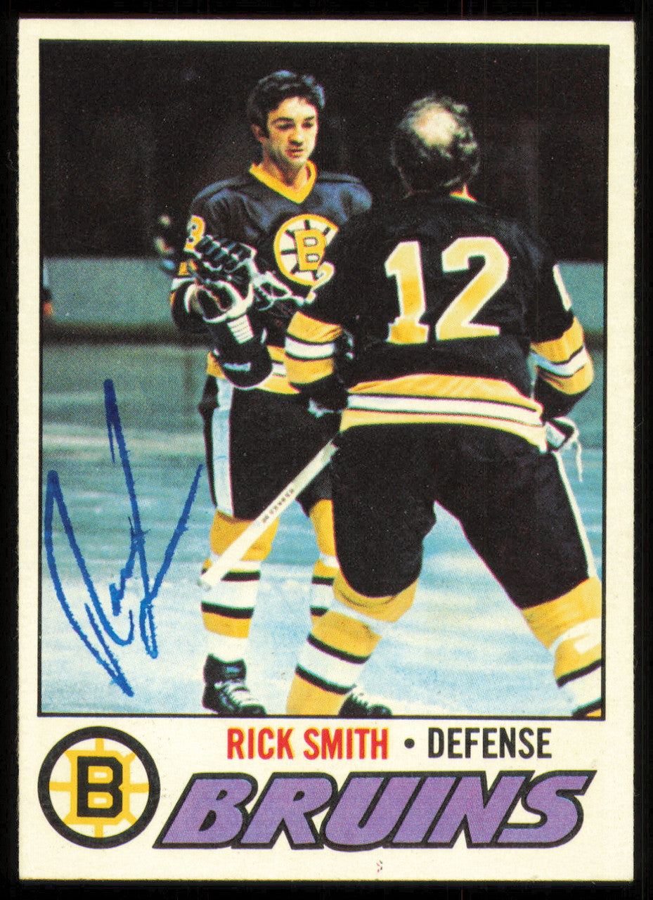 Rick Smith Autographed 1977-78 Topps Card #104 Boston Bruins SKU #255094