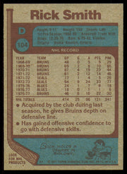 Rick Smith Autographed 1977-78 Topps Card #104 Boston Bruins SKU #255094