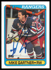 Mike Gartner Autographed 1990-91 Topps Card #373 Washington Capitals SKU #255100