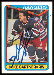 Mike Gartner Autographed 1990-91 Topps Card #373 Washington Capitals SKU #255101
