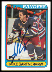 Mike Gartner Autographed 1990-91 Topps Card #373 Washington Capitals SKU #255102