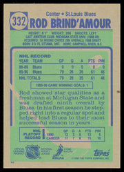 Rod Brindamour Autographed 1990-91 Topps Card #332 St. Louis Blues SKU #255106
