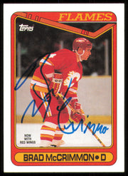 Brad McCrimmon Autographed 1990-91 Topps Card #320 Calgary Flames SKU #255107