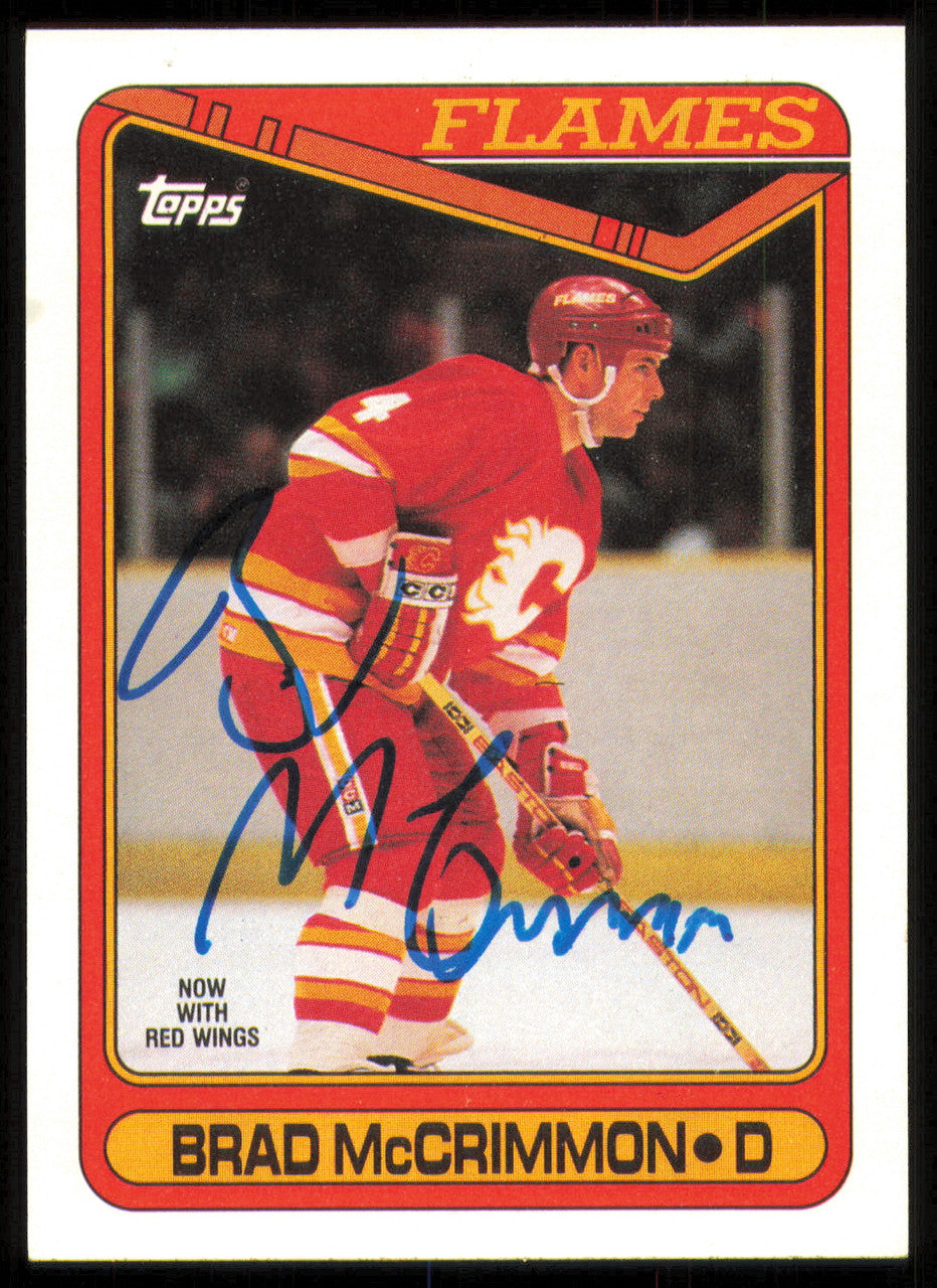 Brad McCrimmon Autographed 1990-91 Topps Card #320 Calgary Flames SKU #255108