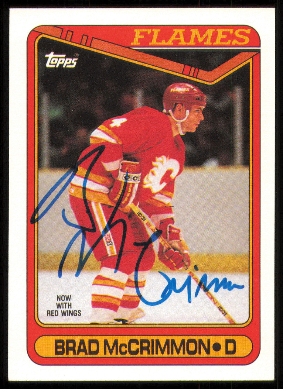 Brad McCrimmon Autographed 1990-91 Topps Card #320 Calgary Flames SKU #255109