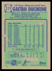 Gaetan Duchesne Autographed 1990-91 Topps Card #319 Minnesota North Stars SKU #255110