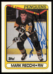 Mark Recchi Autographed 1990-91 Topps Rookie Card #280 Pittsburgh Penguins SKU #255115