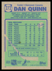 Dan Quinn Autographed 1990-91 Topps Card #272 Vancouver Canucks SKU #255117