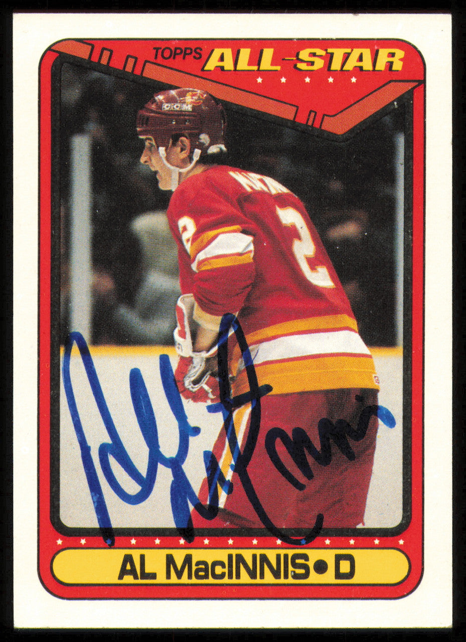 Al MacInnis Autographed 1990-91 Topps Card #197 Calgary Flames SKU #255132