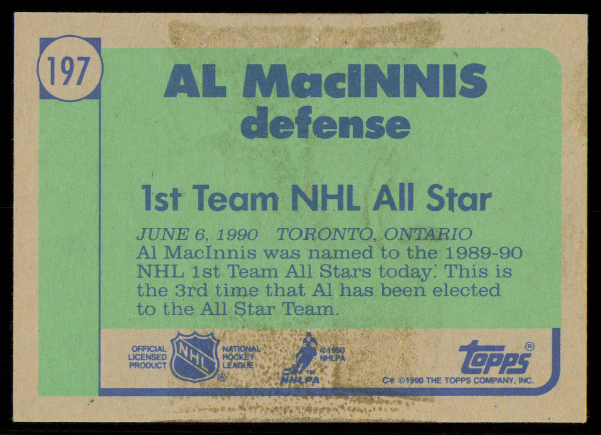 Al MacInnis Autographed 1990-91 Topps Card #197 Calgary Flames SKU #255133