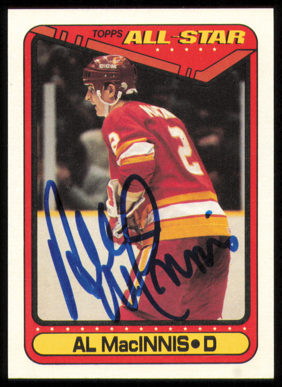 Al MacInnis Autographed 1990-91 Topps Card #197 Calgary Flames SKU #255134