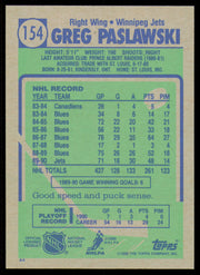 Greg Paslawski Autographed 1990-91 Topps Card #154 Winnipeg Jets SKU #255135