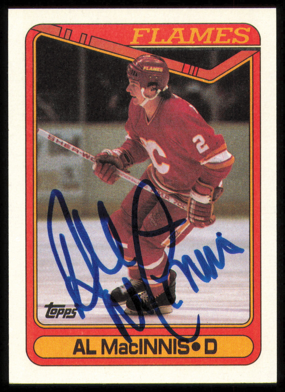 Al MacInnis Autographed 1990-91 Topps Card #127 Calgary Flames SKU #255142