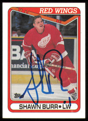 Shawn Burr Autographed 1990-91 Topps Card #74 Detroit Red Wings SKU #255144