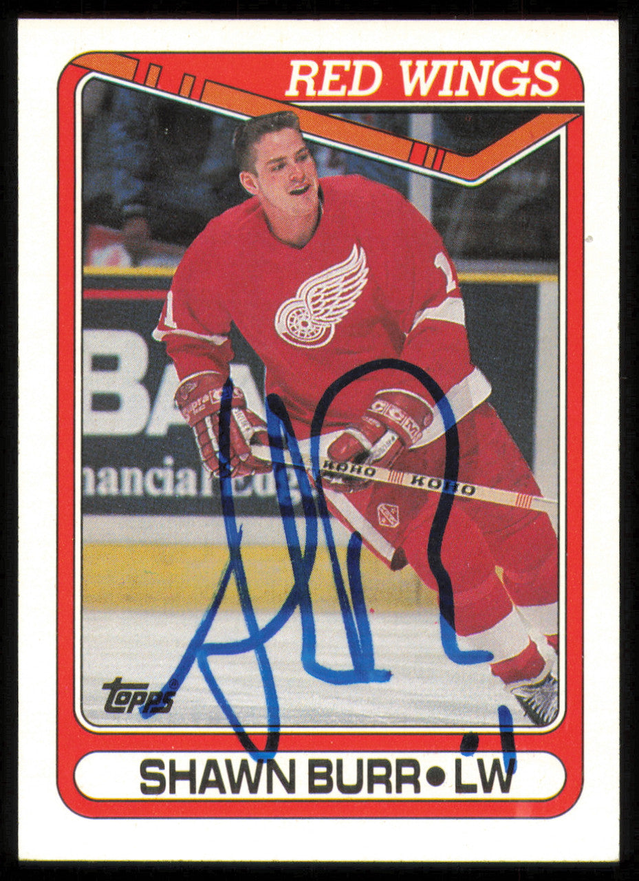 Shawn Burr Autographed 1990-91 Topps Card #74 Detroit Red Wings SKU #255144