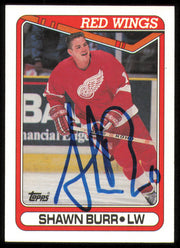 Shawn Burr Autographed 1990-91 Topps Card #74 Detroit Red Wings SKU #255145