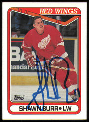 Shawn Burr Autographed 1990-91 Topps Card #74 Detroit Red Wings SKU #255146