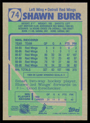 Shawn Burr Autographed 1990-91 Topps Card #74 Detroit Red Wings SKU #255146