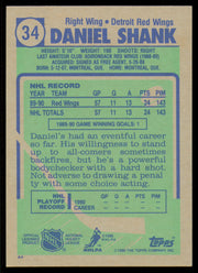 Daniel Shank Autographed 1990-91 Topps Rookie Card #34 Detroit Red Wings SKU #255152