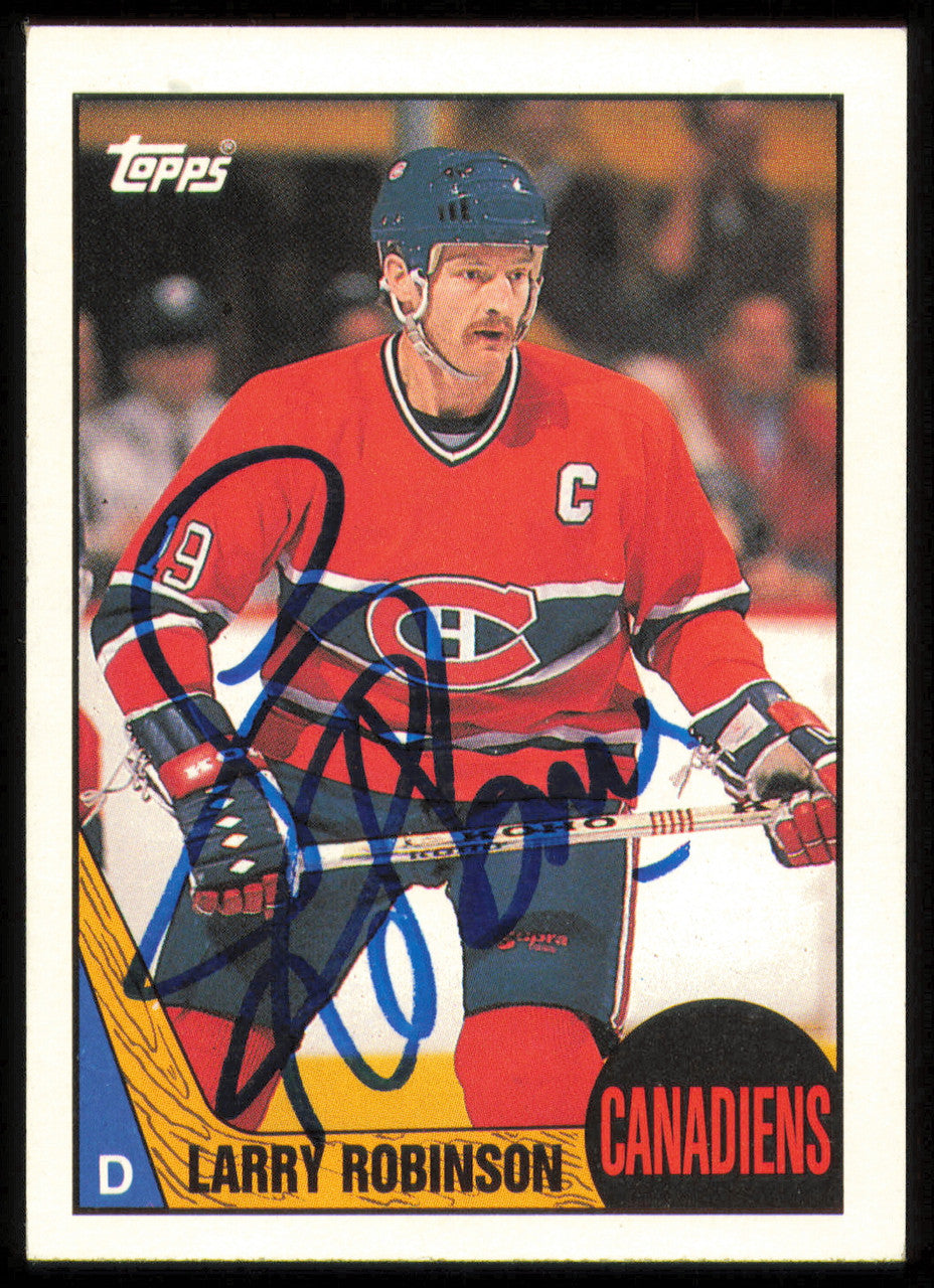 Larry Robinson Autographed 1987-88 Topps Card #192 Montreal Canadiens SKU #255156