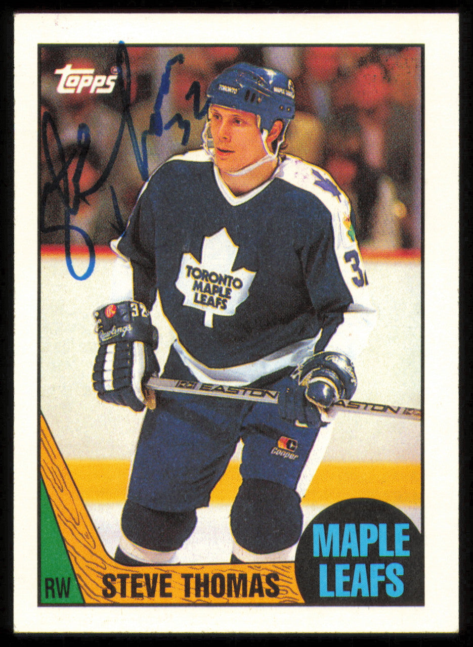 Steve Thomas Autographed 1987-88 Topps Card #188 Toronto Maple Leafs SKU #255157