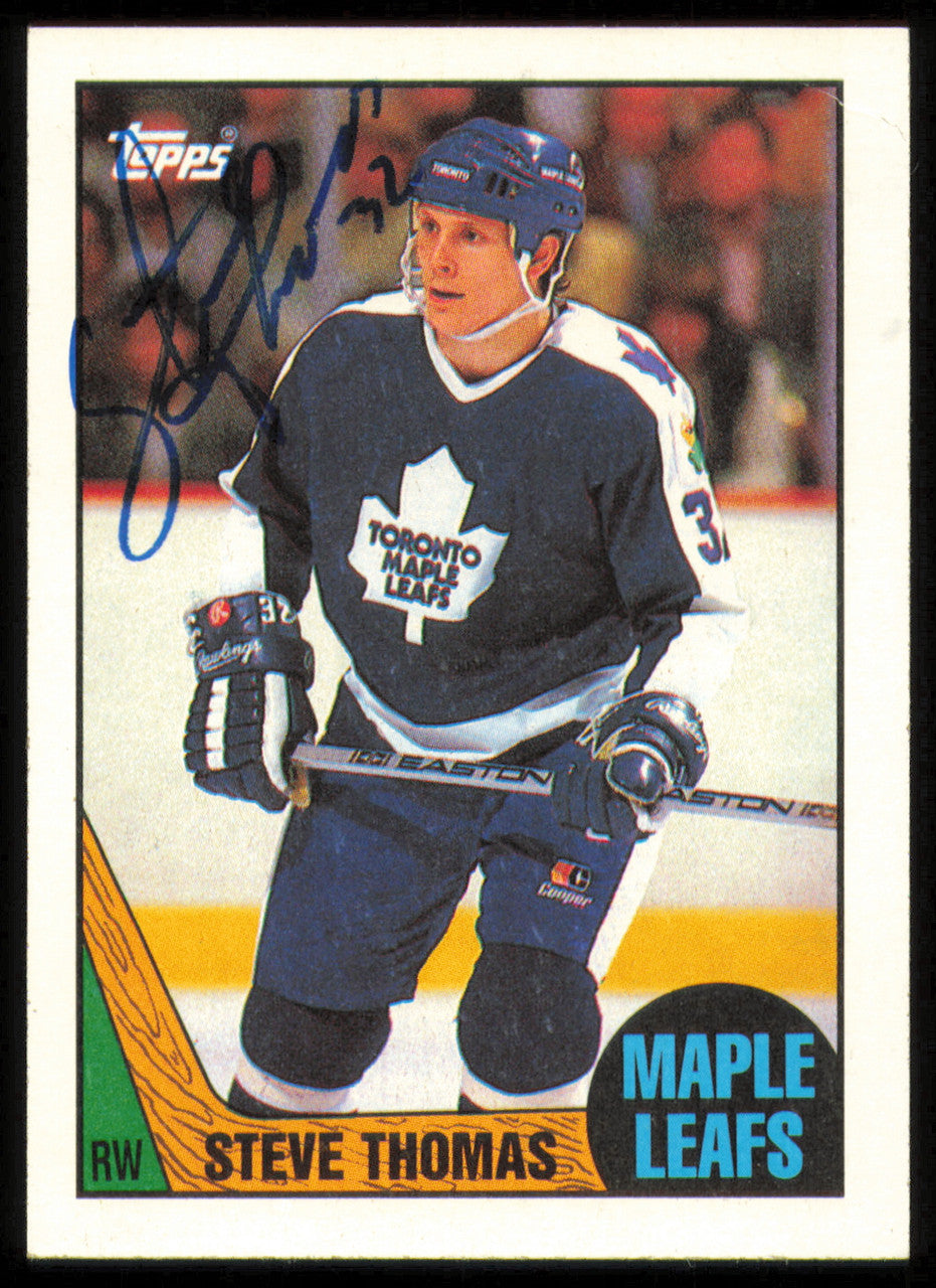 Steve Thomas Autographed 1987-88 Topps Card #188 Toronto Maple Leafs SKU #255158