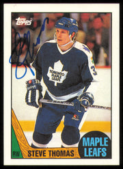 Steve Thomas Autographed 1987-88 Topps Card #188 Toronto Maple Leafs SKU #255159