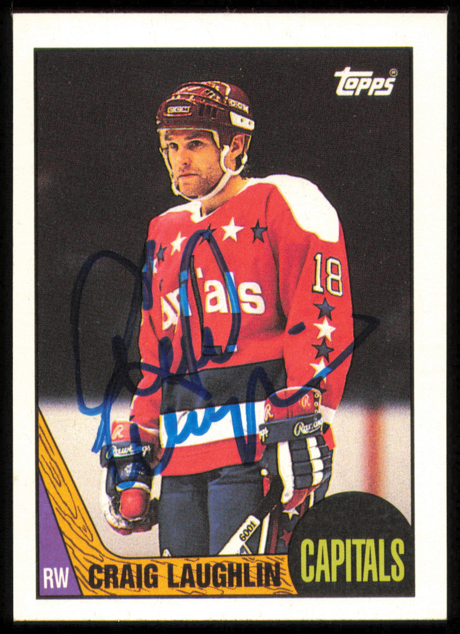 Craig Laughlin Autographed 1987-88 Topps Card #161 Washington Capitals SKU #255162