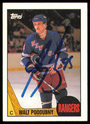 Walt Poddubny Autographed 1987-88 Topps Card #142 New York Rangers SKU #255163