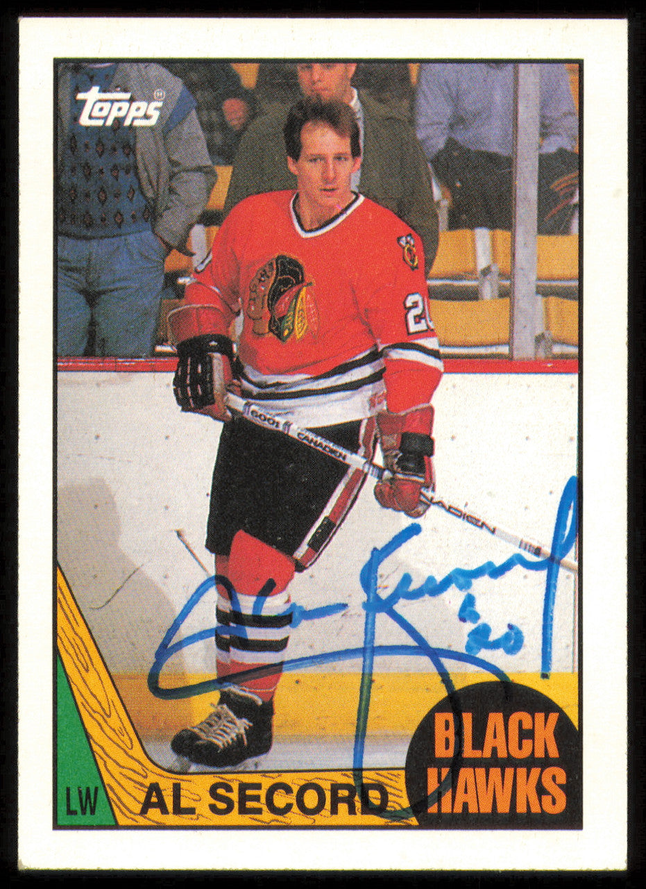 Al Secord Autographed 1987-88 Topps Card #111 Chicago Blackhawks SKU #255170