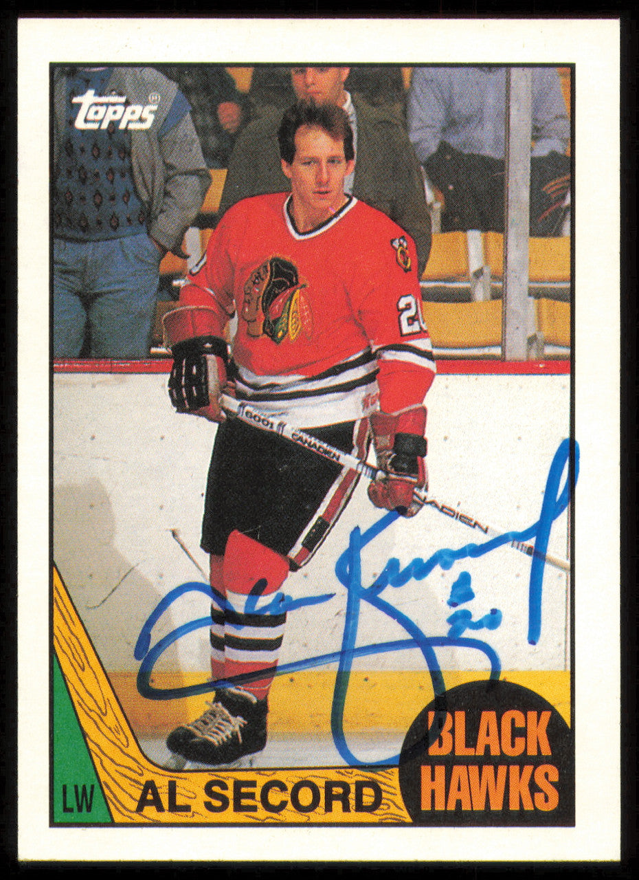 Al Secord Autographed 1987-88 Topps Card #111 Chicago Blackhawks SKU #255171