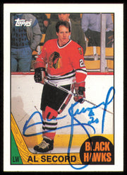 Al Secord Autographed 1987-88 Topps Card #111 Chicago Blackhawks SKU #255172
