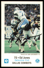 Ed Too Tall Jones Autographed 1983 Police Card Dallas Cowboys SKU #255208