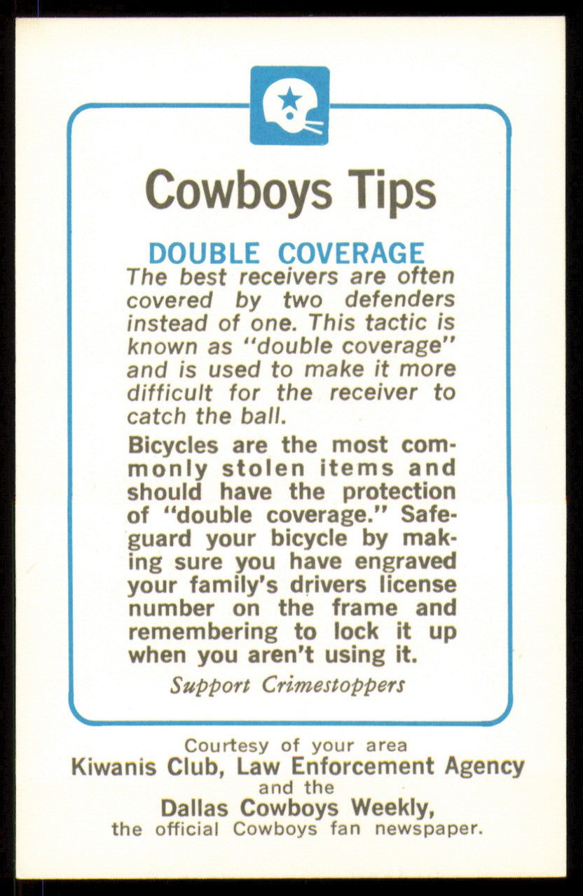 Ed Too Tall Jones Autographed 1983 Police Card Dallas Cowboys SKU #255208