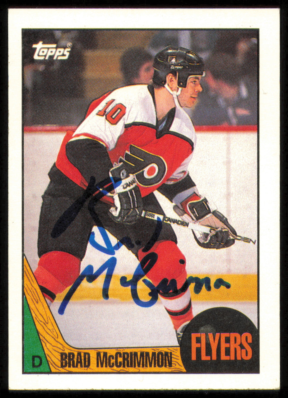 Brad McCrimmon Autographed 1987-88 Topps Card #85 Philadelphia Flyers SKU #255211