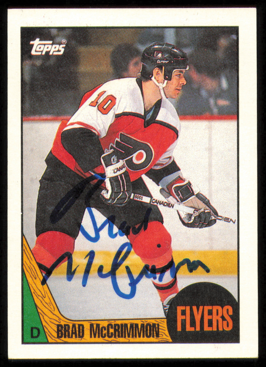 Brad McCrimmon Autographed 1987-88 Topps Card #85 Philadelphia Flyers SKU #255213