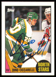 Dino Ciccarelli Autographed 1987-88 Topps Card #81 Minnesota North Stars SKU #255214