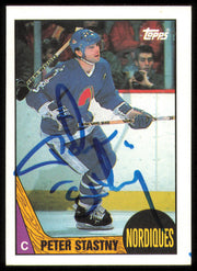 Peter Stastny Autographed 1987-88 Topps Card #21 Quebec Nordiques SKU #255218